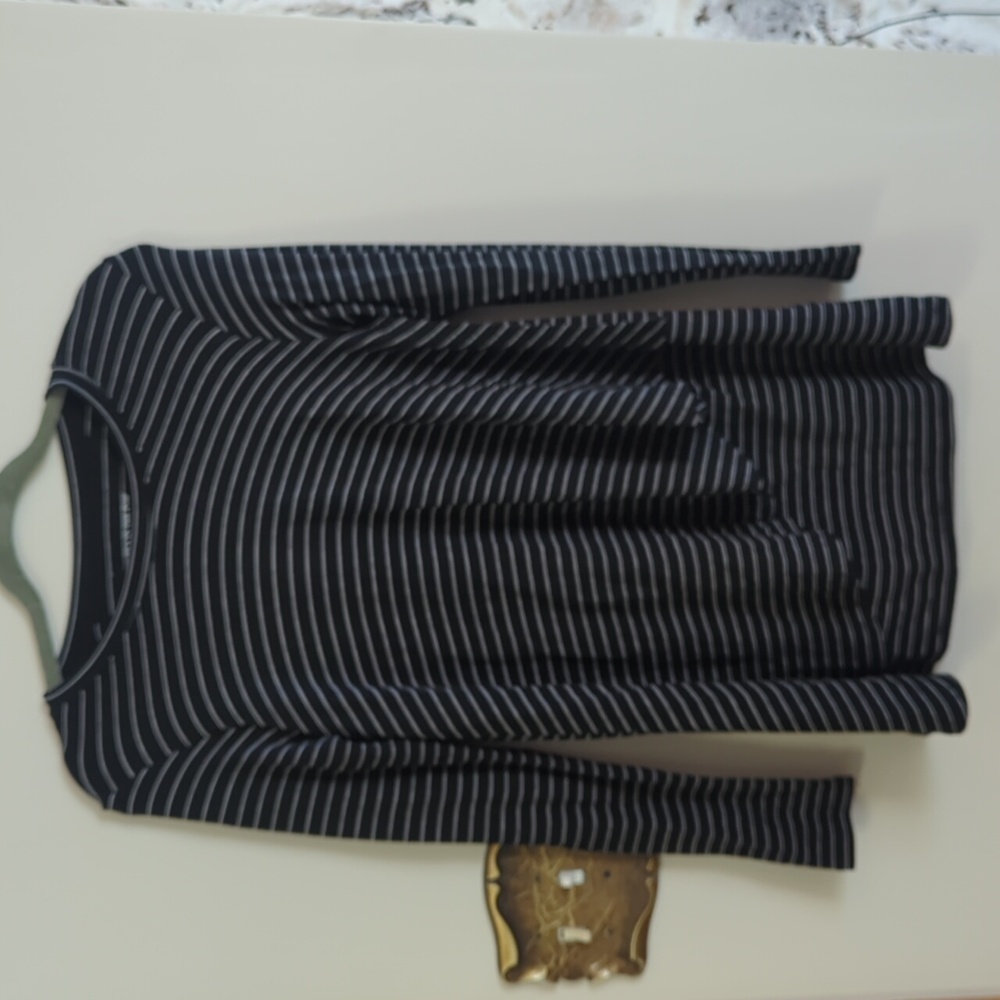 Black and White Striped Nursing Long Sleeve Top